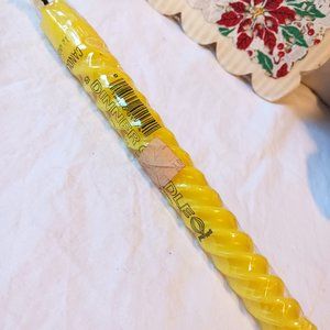VTG Guild House Yellow Spiral Dinner Candle Taper USA NOS NIP 12"